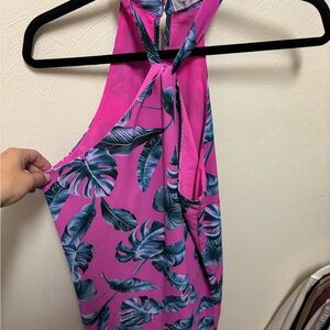Izzy & Lola Pink Tropical Mini Dress